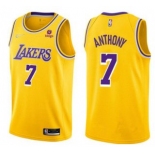 Men's Yellow Los Angeles Lakers #7 Carmelo Anthony bibigo Stitched Basketball Jersey