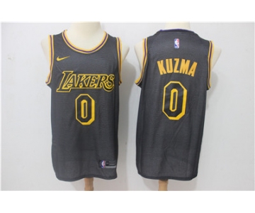 Nike Lakers #0 Kyle Kuzma Black Nike City Edition Swingman Jersey