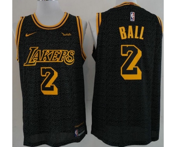 Nike Lakers 2 Lonzo Ball Black NBA Swingman City Edition Jersey