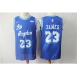 Nike Lakers 23 LeBron James Light Blue Throwback NBA Swingman Jersey