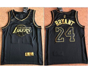 Nike Lakers #24 Kobe Bryant Black Gold NBA Swingman Limited Edition Jersey