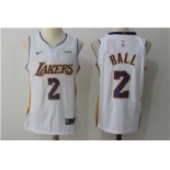 Nike Los Angeles Lakers #2 Lonzo Ball White Nike Stitched NBA Jersey