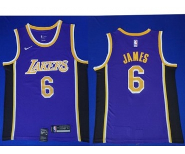Nike Los Angeles Lakers #6 LeBron James Purple NBA Swingman Statement Edition Jersey