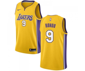 Nike Los Angeles Lakers #9 Rajon Rondo Gold NBA Swingman Icon Edition Jersey