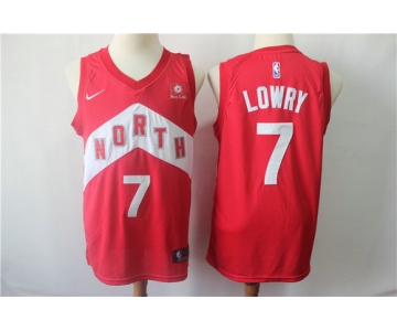 Men's Nike Toronto Raptors 7 Kyle Lowry Red 2018-19 Swingman Earned Edition Jersey
