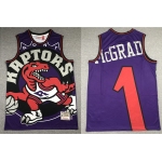 Men's Toronto Raptors #1 Tracy McGrady Purple Big Face Mitchell Ness Hardwood Classics Soul Swingman Throwback Jersey
