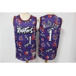 Men's Toronto Raptors #1 Tracy McGrady Purple Tear Up Pack Mitchell & Ness Swingman Jeresy