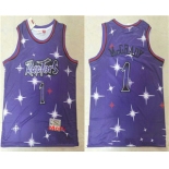 Men's Toronto Raptors #1 Tracy McGrady Starry Purple Hardwood Classics Soul Swingman Throwback Jersey