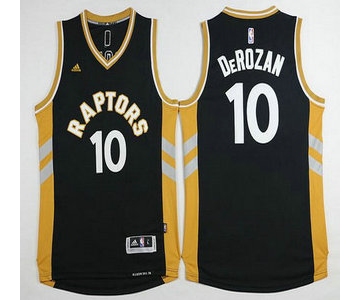 Men's Toronto Raptors #10 Demar DeRozan Revolution 30 Swingman 2015-16 Black Jersey
