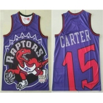 Men's Toronto Raptors #15 Vince Carter Purple Big Face Mitchell Ness Hardwood Classics Soul Swingman Throwback Jersey