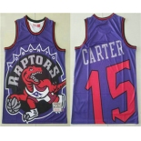 Men's Toronto Raptors #15 Vince Carter Purple Big Face Mitchell Ness Hardwood Classics Soul Swingman Throwback Jersey