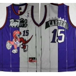 Men's Toronto Raptors #15 Vince Carter Purple White Two Tone Stitched NBA Hardwood Classic Swingman Jersey