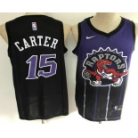 Men's Toronto Raptors #15 Vince Carter Purple with Black Salute Nike Swingman Stitched NBA Jersey