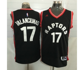 Men's Toronto Raptors #17 Jonas Valanciunas Black With Red New NBA Rev 30 Swingman Jersey