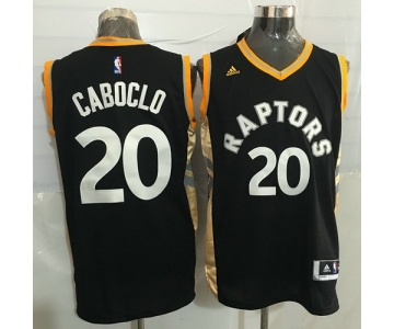 Men's Toronto Raptors #20 Bruno Caboclo Black With Gold New NBA Rev 30 Swingman Jersey
