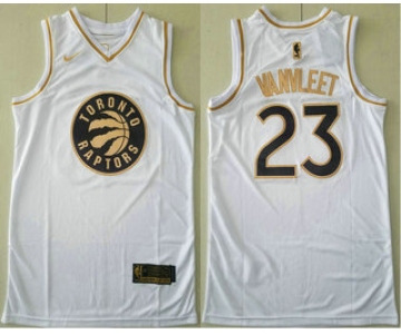 Men's Toronto Raptors #23 Fred VanVleet White Golden Nike Swingman Stitched NBA Jersey