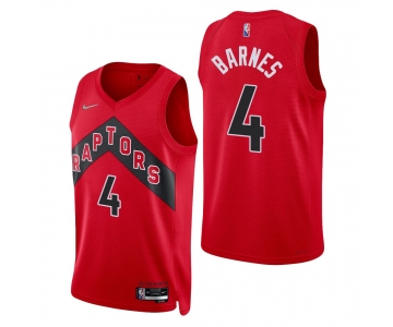 Men's Toronto Raptors #4 Scottie Barnes 2021-22 75th Anniversary Diamond Icon Edition Red Swingman Jersey