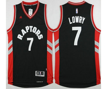 Men's Toronto Raptors #7 Kyle Lowry Revolution 30 Swingman 2015-16 New Black Jersey