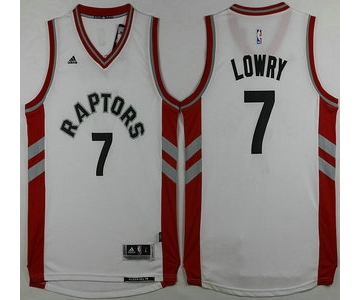 Men's Toronto Raptors #7 Kyle Lowry Revolution 30 Swingman 2015-16 New White Jersey