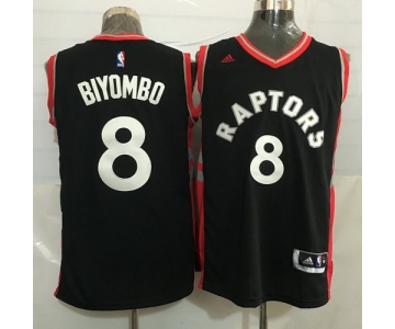 Men's Toronto Raptors #8 Bismack Biyombo Black With Red New NBA Rev 30 Swingman Jersey