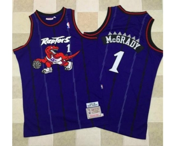 Mitchell And Ness Toronto Raptors #1 Tracy Mcgrady Purple Throwback Stitched NBA Jersey