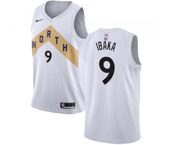 Nike Raptors #9 Serge Ibaka White NBA Swingman City Edition Jersey