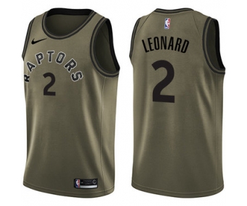 Nike Toronto Raptors #2 Kawhi Leonard Green NBA Swingman Salute to Service Jersey