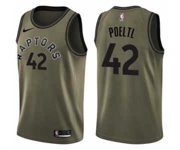 Nike Toronto Raptors #42 Jakob Poeltl Green Salute to Service NBA Swingman Jersey