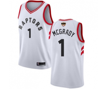 Raptors #1 Tracy Mcgrady White 2019 Finals Bound Basketball Swingman Association Edition Jersey