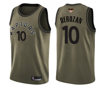 Raptors #10 DeMar DeRozan Green Salute to Service 2019 Finals Bound Basketball Swingman Jersey