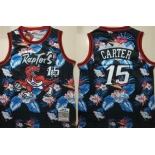 Raptors 15 Vince Carter Black 1998-99 Hardwood Classics Floral Fashion Swingman Jersey