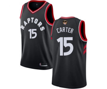 Raptors #15 Vince Carter Black 2019 Finals Bound Basketball Swingman Statement Edition Jersey