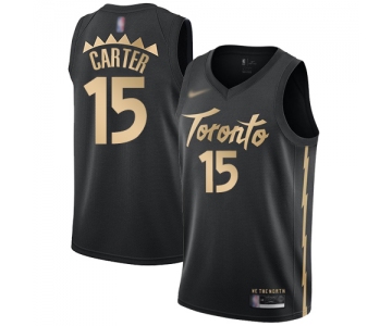 Raptors #15 Vince Carter Black Basketball Swingman City Edition 2019-20 Jersey