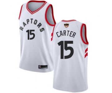 Raptors #15 Vince Carter White 2019 Finals Bound Basketball Swingman Association Edition Jersey