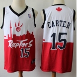 Raptors #15 Vince Carter White Red Basketball Swingman City Edition Jersey