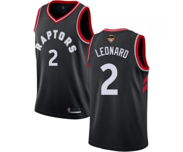 Raptors #2 Kawhi Leonard Black 2019 Finals Bound Basketball Swingman Statement Edition Jersey