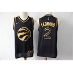 Raptors 2 Kawhi Leonard Black Gold Nike Swingman Jersey