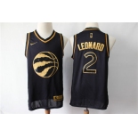 Raptors 2 Kawhi Leonard Black Gold Nike Swingman Jersey