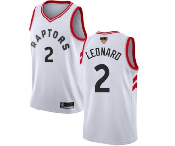 Raptors #2 Kawhi Leonard White 2019 Finals Bound Basketball Swingman Association Edition Jersey