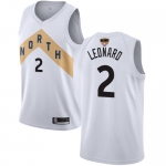 Raptors #2 Kawhi Leonard White 2019 Finals Bound Basketball Swingman City Edition 2018-19 Jersey