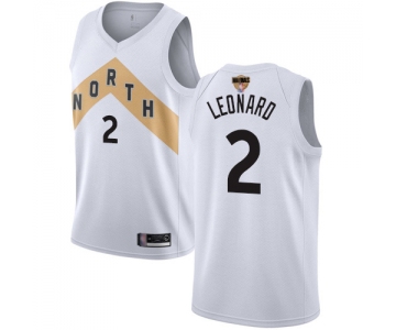 Raptors #2 Kawhi Leonard White 2019 Finals Bound Basketball Swingman City Edition 2018-19 Jersey