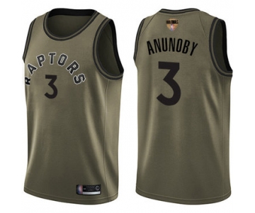 Raptors #3 OG Anunoby Green Salute to Service 2019 Finals Bound Basketball Swingman Jersey