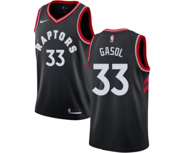 Raptors #33 Marc Gasol Black Basketball Swingman Statement Edition Jersey