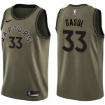 Raptors #33 Marc Gasol Green Basketball Swingman Salute to Service Jersey