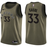 Raptors #33 Marc Gasol Green Basketball Swingman Salute to Service Jersey