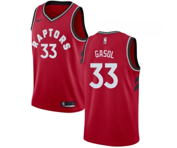 Raptors #33 Marc Gasol Red Basketball Swingman Icon Edition Jersey