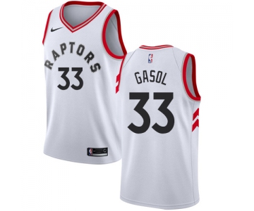 Raptors #33 Marc Gasol White Basketball Swingman Association Edition Jersey