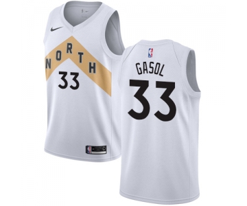 Raptors #33 Marc Gasol White Basketball Swingman City Edition 2018-19 Jersey