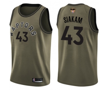 Raptors #43 Pascal Siakam Green Salute to Service 2019 Finals Bound Basketball Swingman Jersey