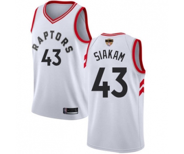 Raptors #43 Pascal Siakam White 2019 Finals Bound Basketball Swingman Association Edition Jersey